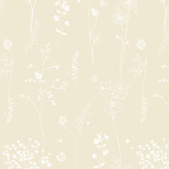 Papel Chuva De Flores Bege  ( Faixa 1.70 H )