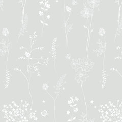 Papel Chuva De Flores Cinza  ( Faixa 2.80 H )