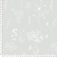 Papel Chuva De Flores Cinza  ( Faixa 2.80 H )