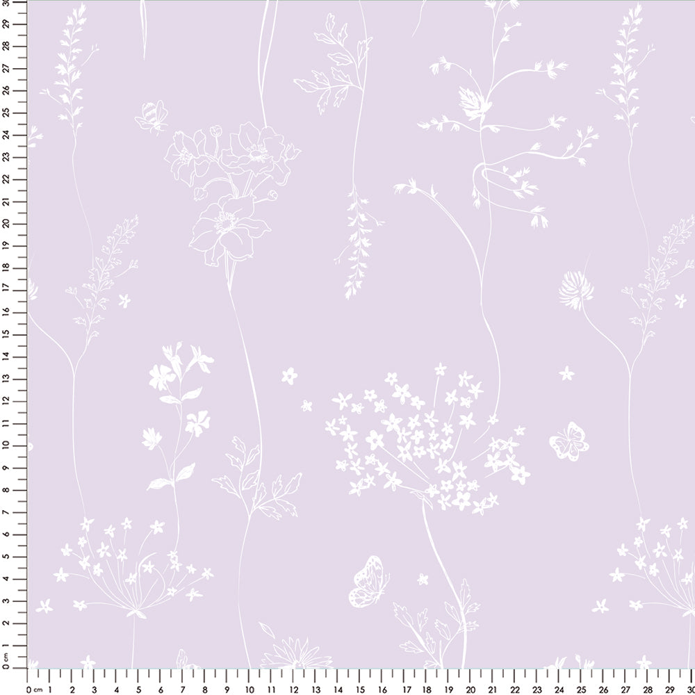 Papel Chuva De Flores Lilás ( Faixa 1.70 H )