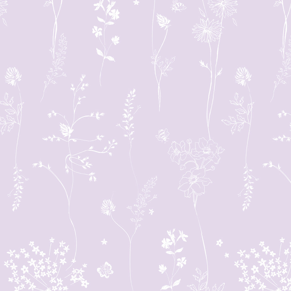 Papel Chuva De Flores Lilás ( Faixa 2.80 H )
