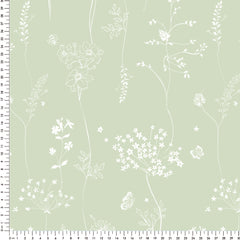 Papel Chuva De Flores Verde Floresta ( Faixa 1.70 H )
