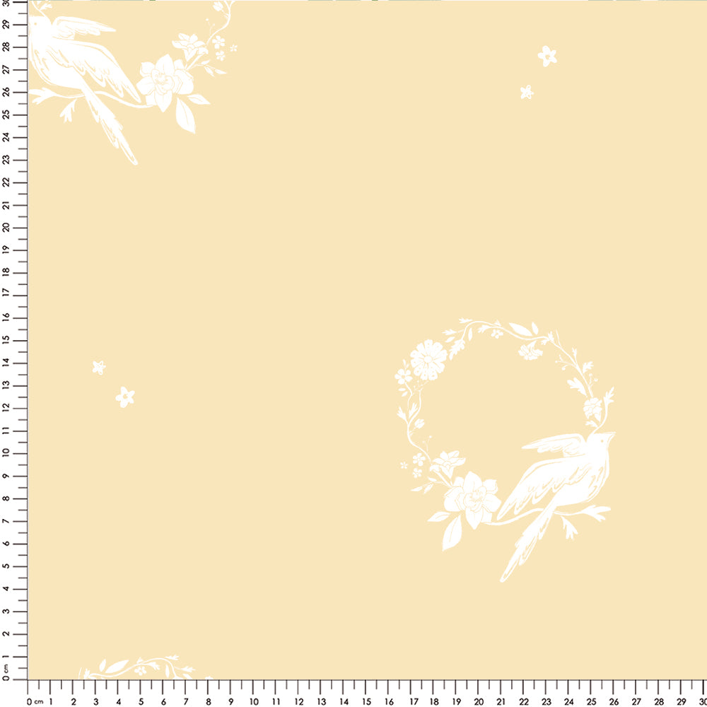 Papel Guirlanda Pássaros Amarelo  ( Faixa 3.40 H )