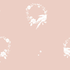 Papel Guirlanda Pássaros Rosa Quartz ( Faixa 2.80 H )