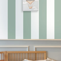 Papel Listra Larga Verde Celadon  ( Faixa 1.70 H )
