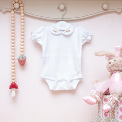 Body Bordado Flor Com Perola ( M )