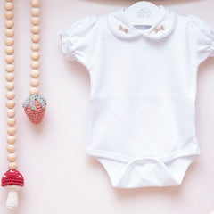 Body Bordado Flor Com Perola ( M )