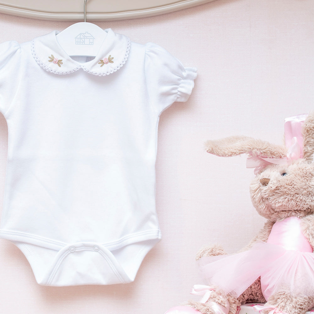 Body Bordado Flor Com Perola ( M )