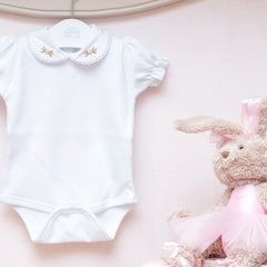 Body Bordado Flor Com Perola ( M )