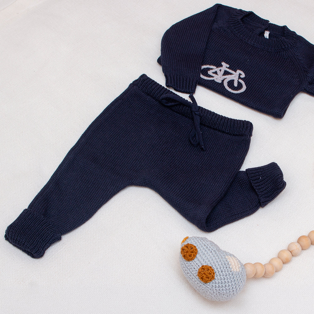 Calça Tricot Azul Marinho ( G )