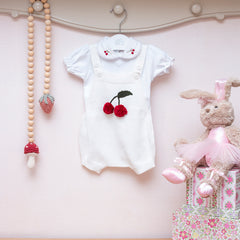 Romper Cereja Bordada Off White (P)