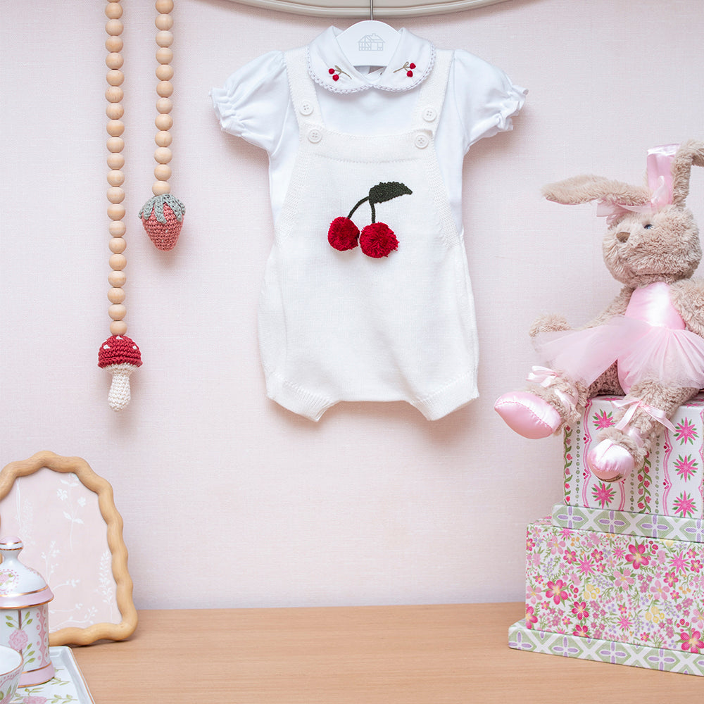 Romper Cereja Bordada Off White (P)