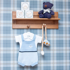 Romper Bordado Raquetes Tenis Azul (M)