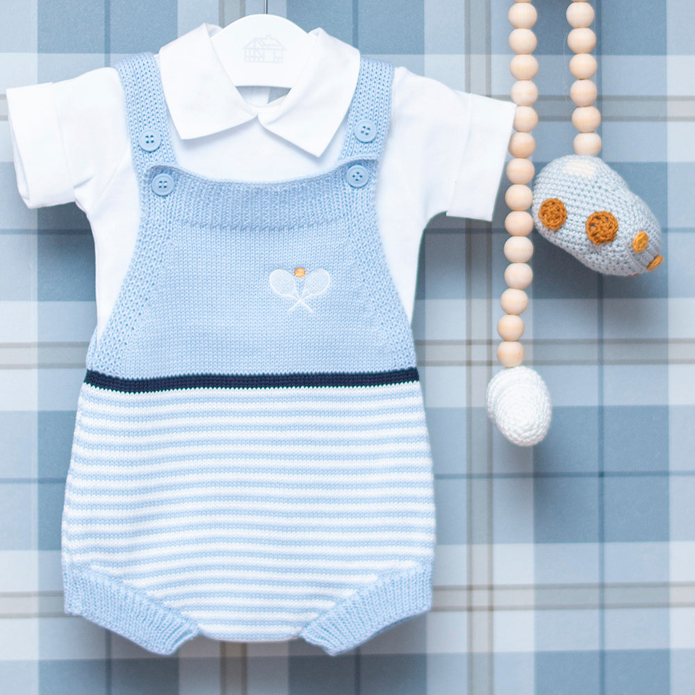 Romper Bordado Raquete Tenis Azul (G)