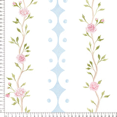 Papel Rose Garden Listras Azul Quartz  ( Faixa 1.70 H )