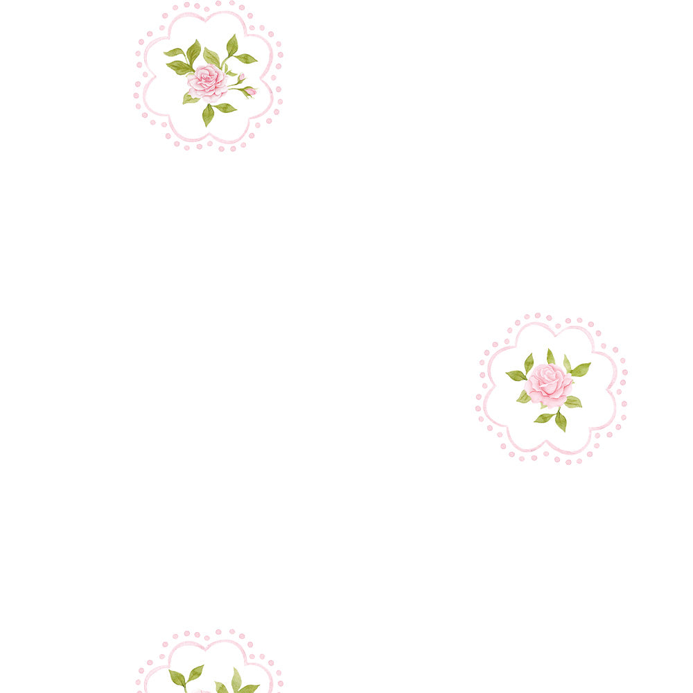 Papel Rose Garden Moldura Poá ( Faixa 3.40 H )