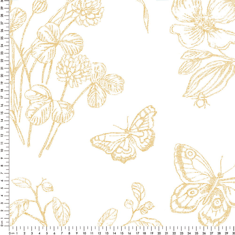 Papel Toile Borboletas Amarelo  ( Faixa 3.40 H )