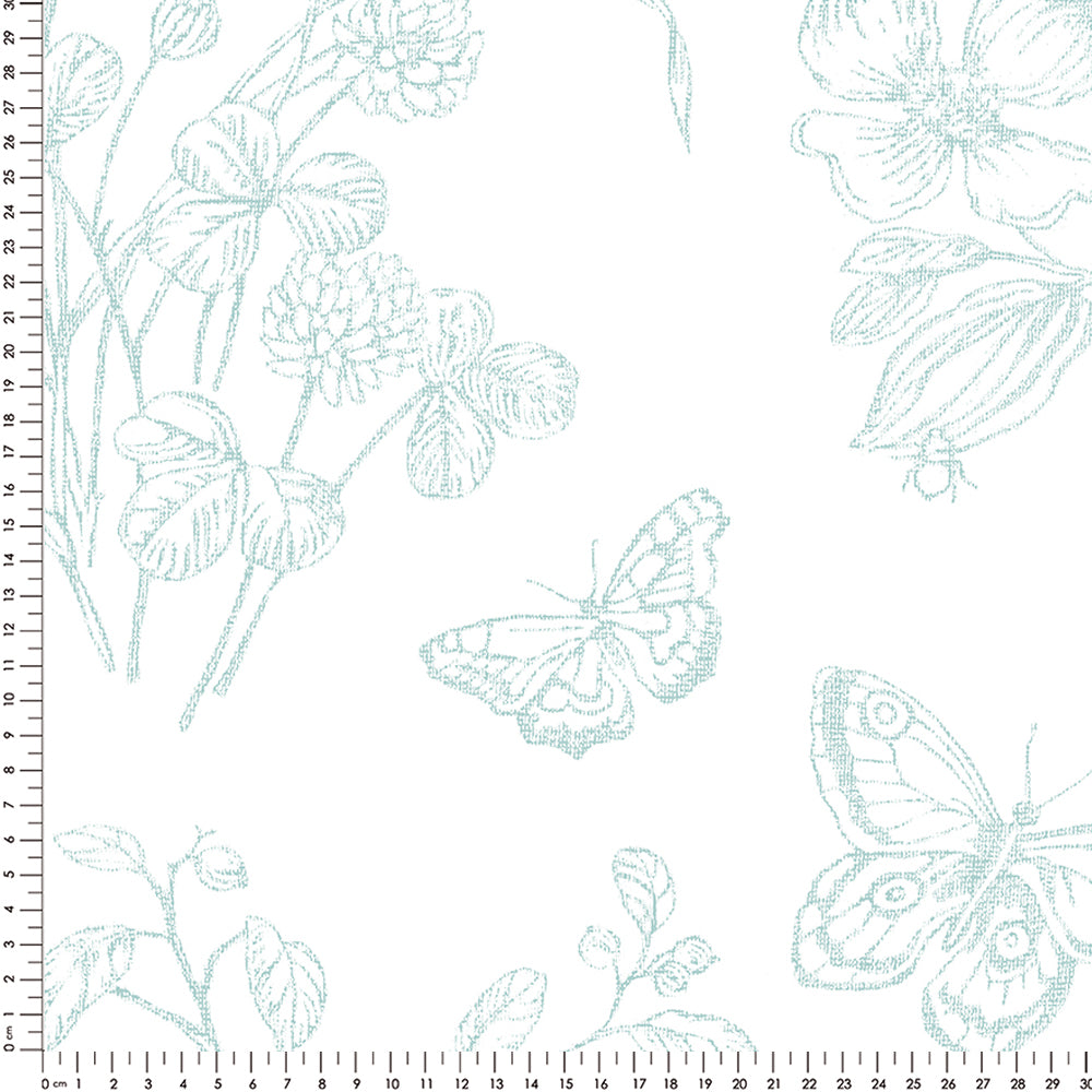 Papel Toile Borboleta Azul Náutico  ( Faixa 1.70 H )