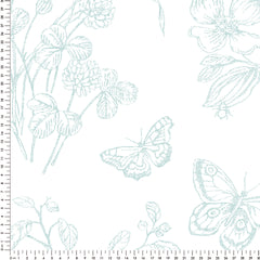 Papel Toile Borboleta Azul Náutico  ( Faixa 1.70 H )