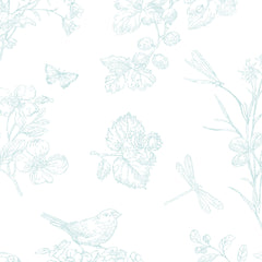 Papel Toile Borboletas Azul Náutico  ( Faixa 3.40 H )