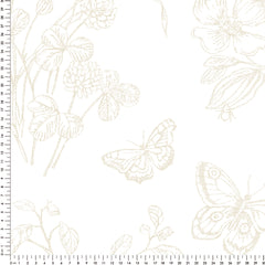 Papel Toile Borboletas Bege ( Faixa 3.40 H )