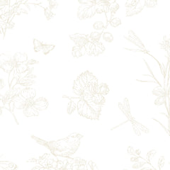 Papel Toile Borboleta Bege ( Faixa 1.70H)