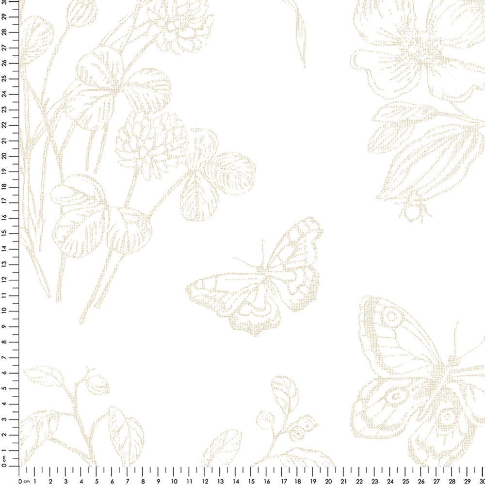 Papel Toile Borboleta Bege ( Faixa 1.70H)
