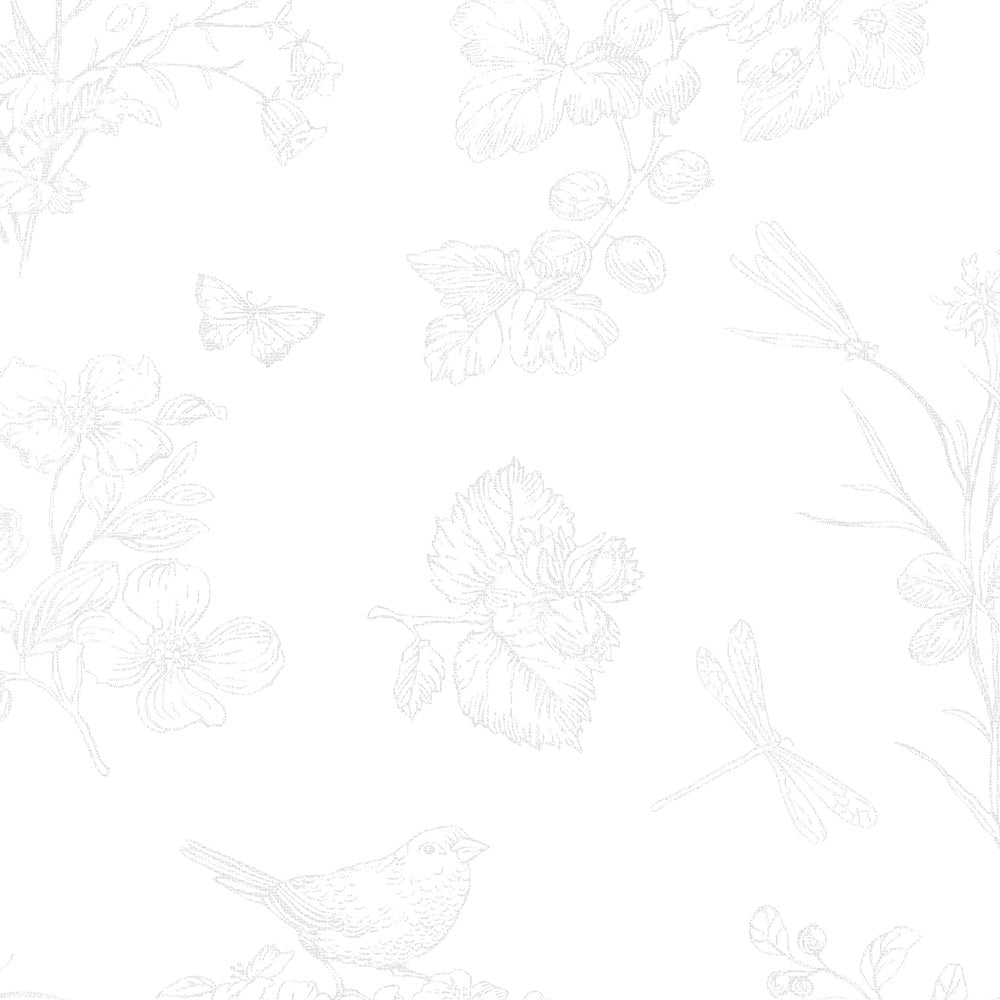 Papel Toile Borboletas Cinza ( Faixa 2.80 H )