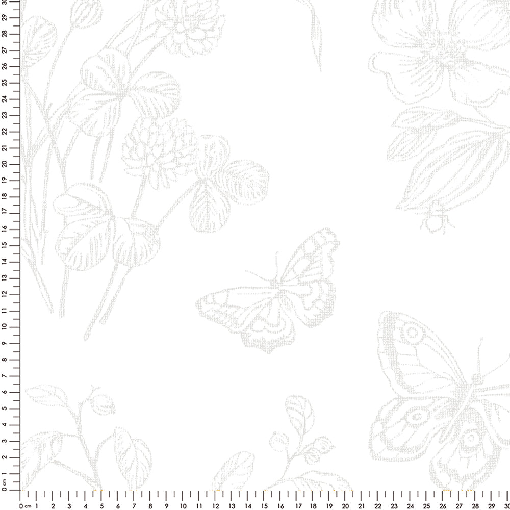 Papel Toile Borboletas Cinza ( Faixa 3.40 H )