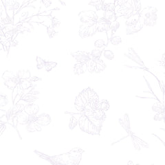 Papel Toile Borboleta Lilás ( Faixa 3.40 H )