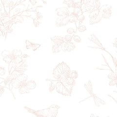 Papel Toile Borboletas Rosa Quartz ( Faixa 2.80 H )