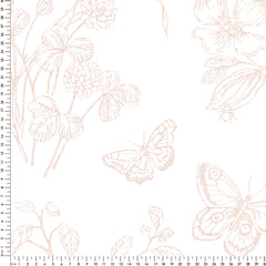 Papel Toile Borboletas Rosa Quartz ( Faixa 3.40 H )
