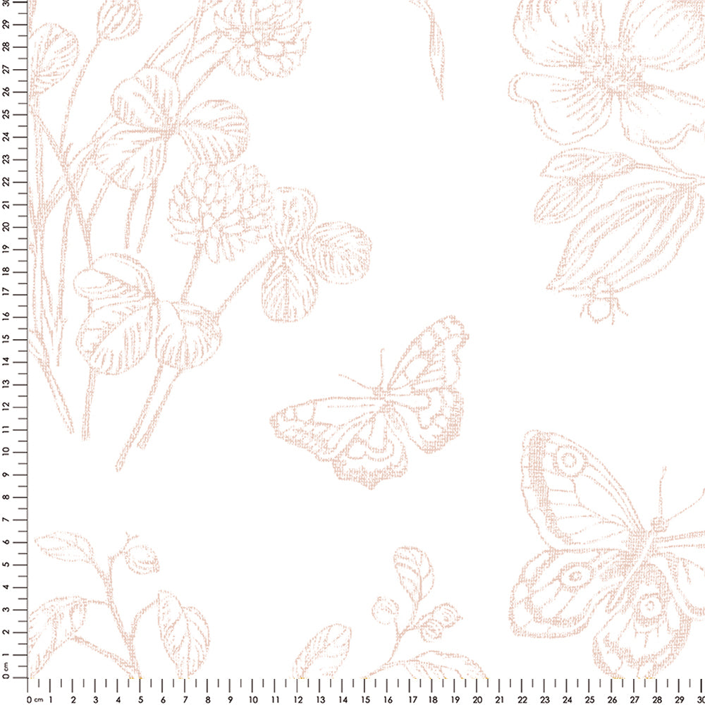 Papel Toile Borboleta Rosa Quartz  ( Faixa 1.70 H )
