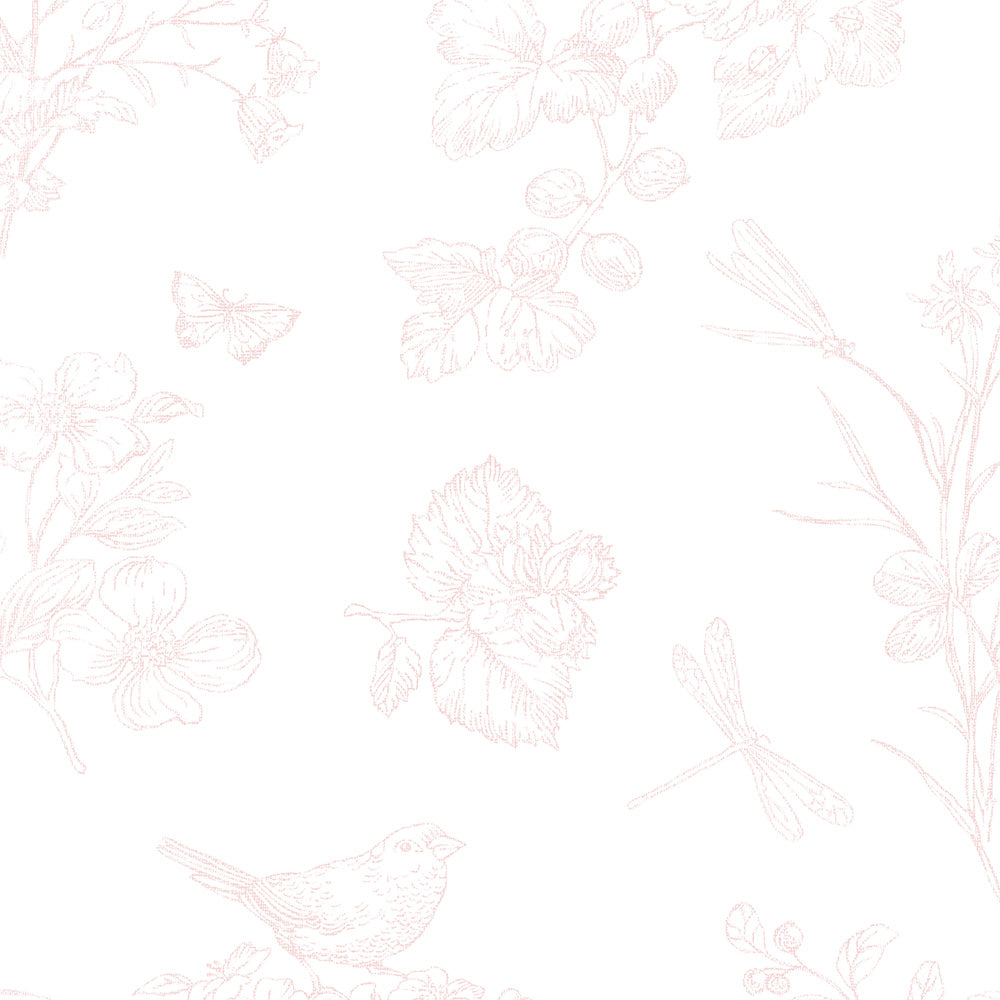 Papel Toile Borboletas Rosa  ( Faixa 3.40 H )
