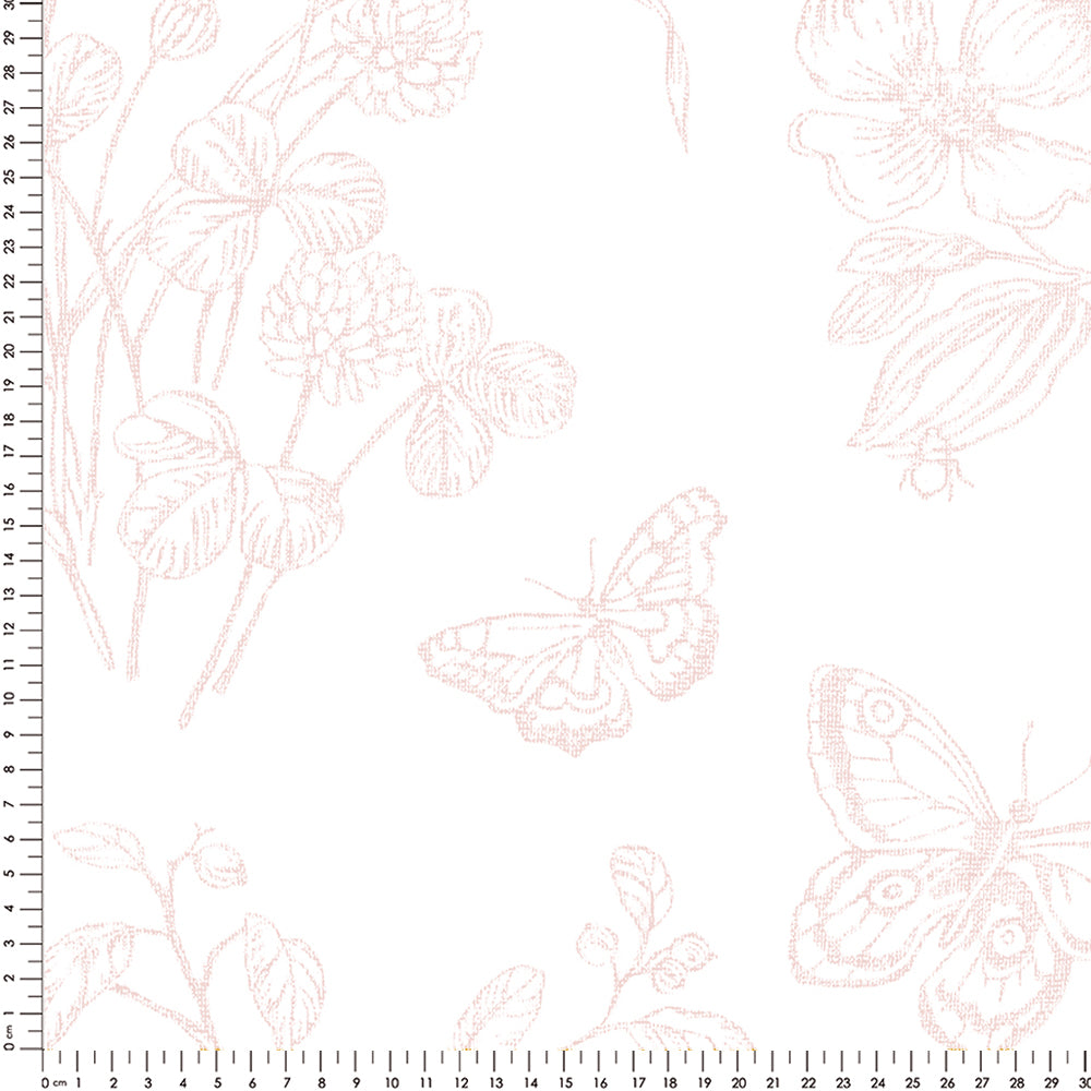 Papel Toile Borboletas Rosa  ( Faixa 3.40 H )
