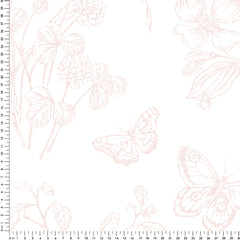 Papel Toile Borboletas Rosa  ( Faixa 3.40 H )