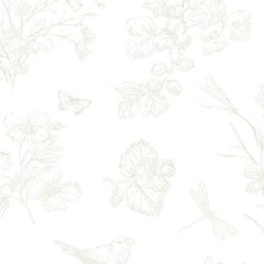 Papel Toile Borboletas Verde Floresta ( Faixa 1.70 H )