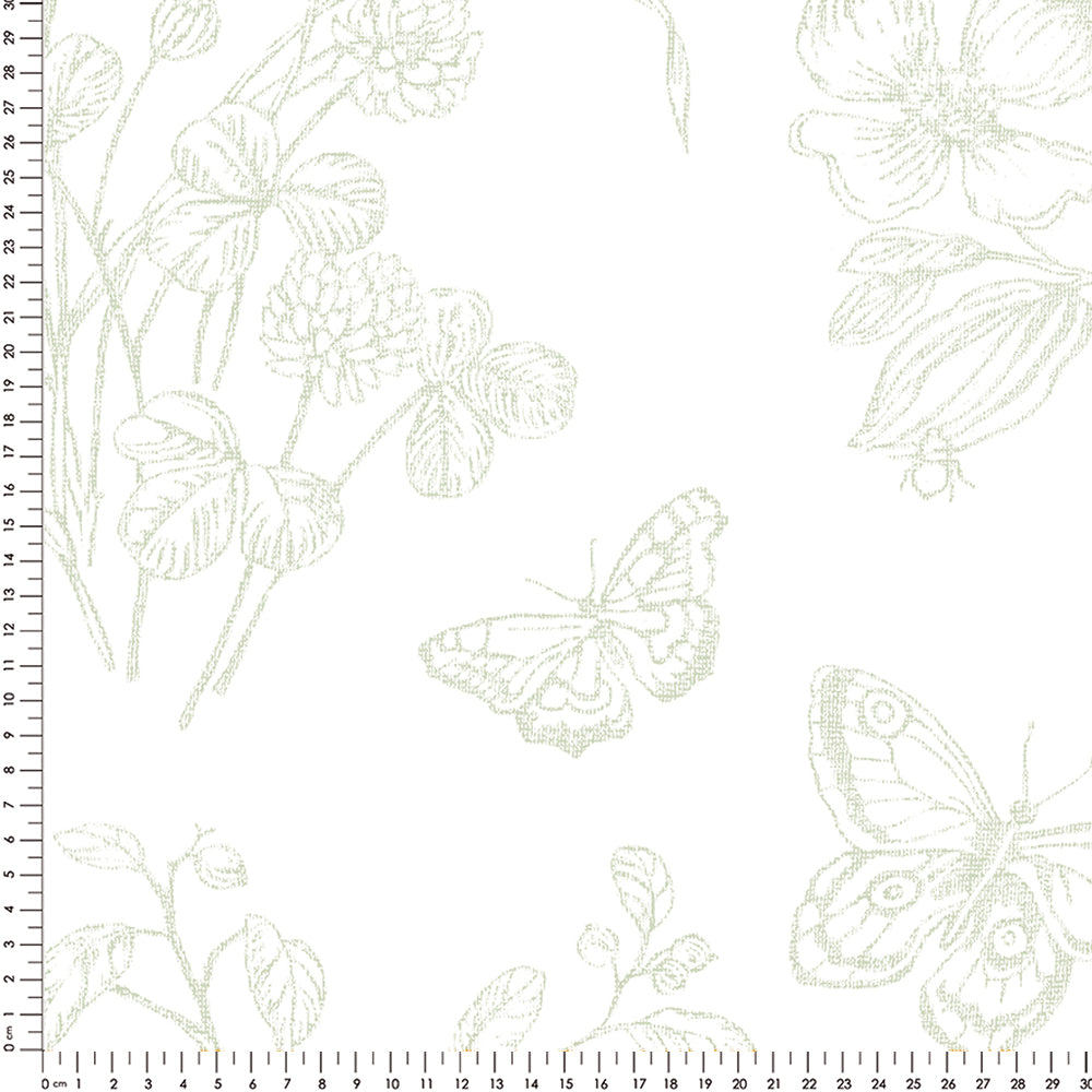 Papel Toile Borboletas Verde Floresta ( Faixa 1.70 H )