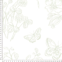 Papel Toile Borboletas Verde Floresta  ( Faixa 2.80 H )
