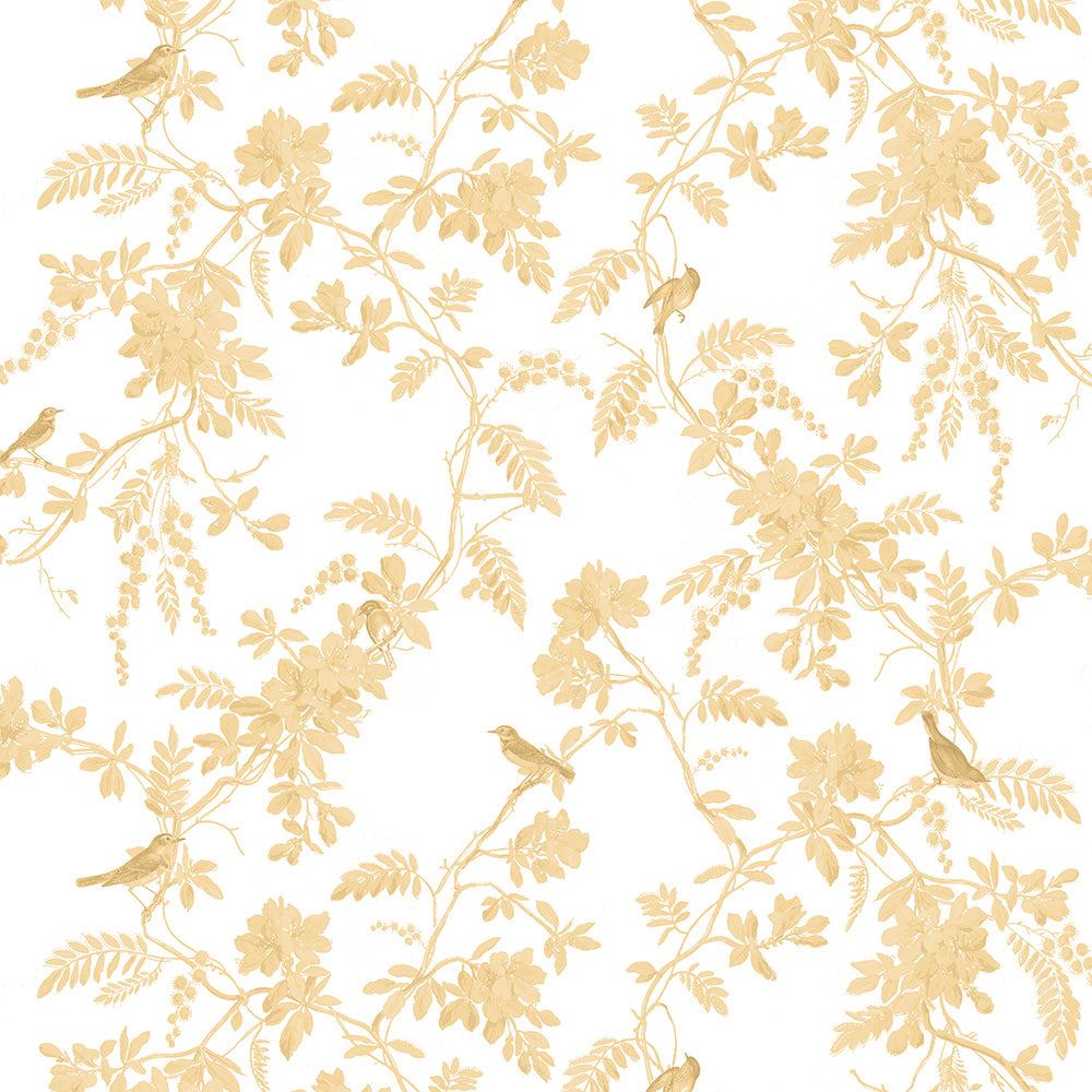 Papel Toile Pássaros Amarelo  ( Faixa 3.40 H )