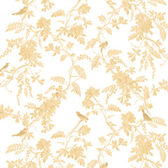 Papel Toile Pássaros Amarelo  ( Faixa 3.40 H )