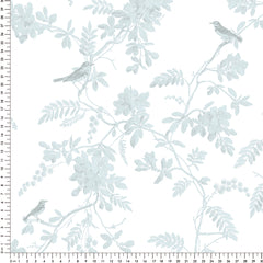 Papel Toile Pássaros Azul Quartz  ( Faixa 3.40 H )