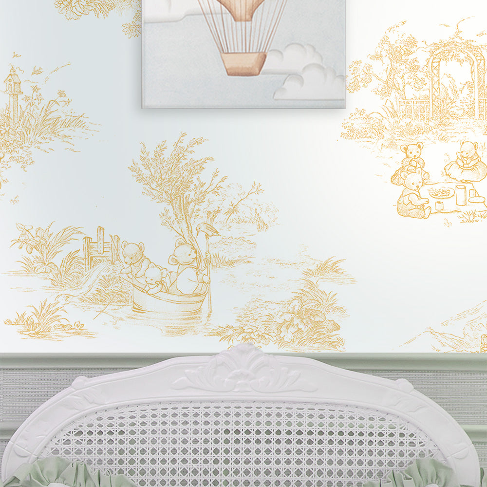Papel Toile De Urso Amarelo  ( Faixa 3.40 H )