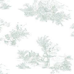 Papel Toile De Urso Verde Celadon  ( Faixa 1.70 H )