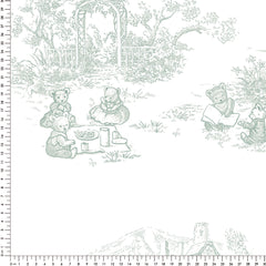 Papel Toile De Urso Verde Celadon  ( Faixa 1.70 H )