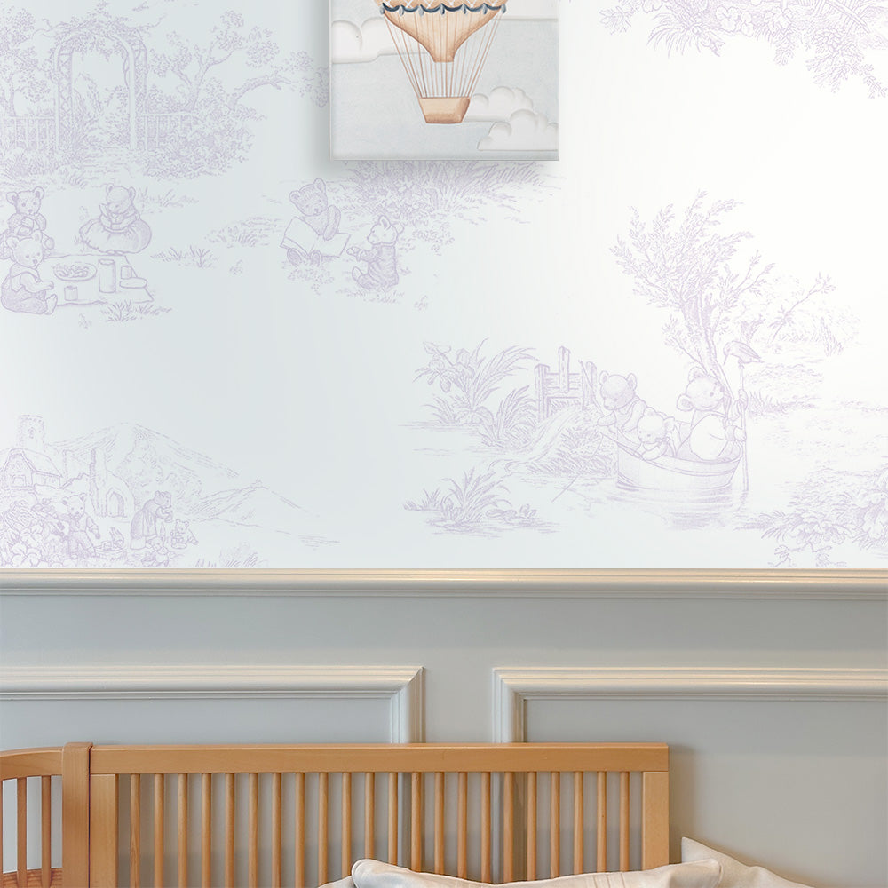 Papel Toile De Urso Lilás ( Faixa 3.40 H )