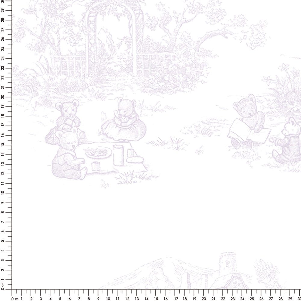 Papel Toile De Urso Lilás ( Faixa 3.40 H )