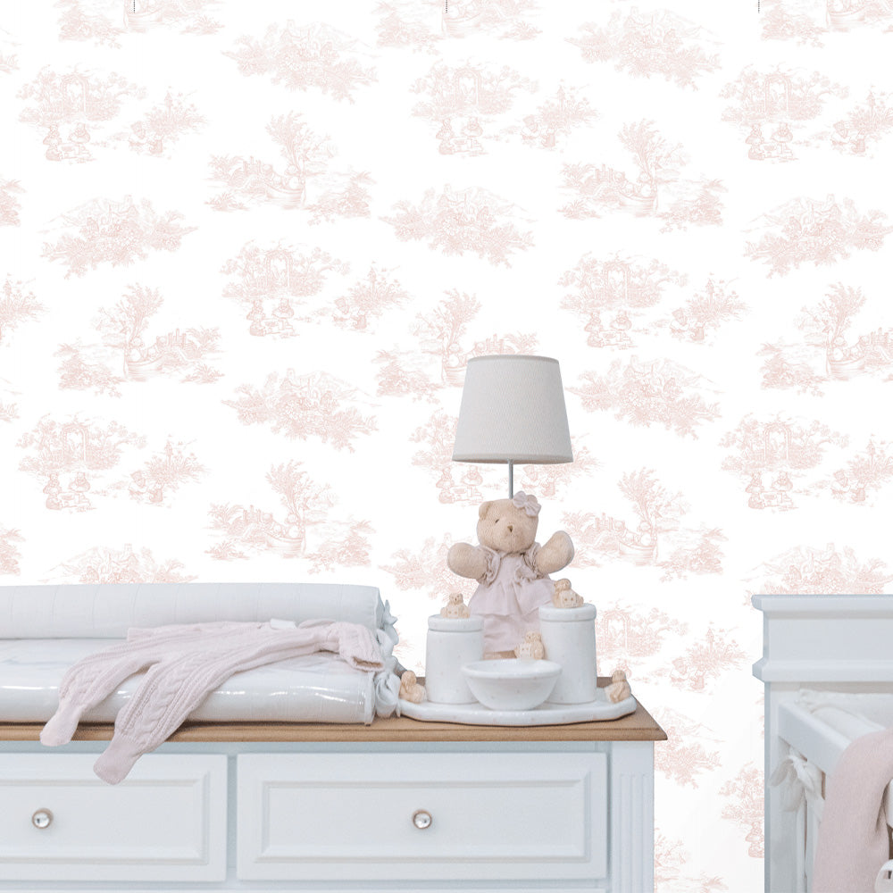 Papel Toile De Urso Rosa Quartz ( Faixa 3.40 H )