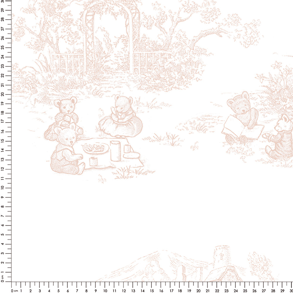 Papel Toile De Urso Rosa Quartz ( Faixa 3.40 H )