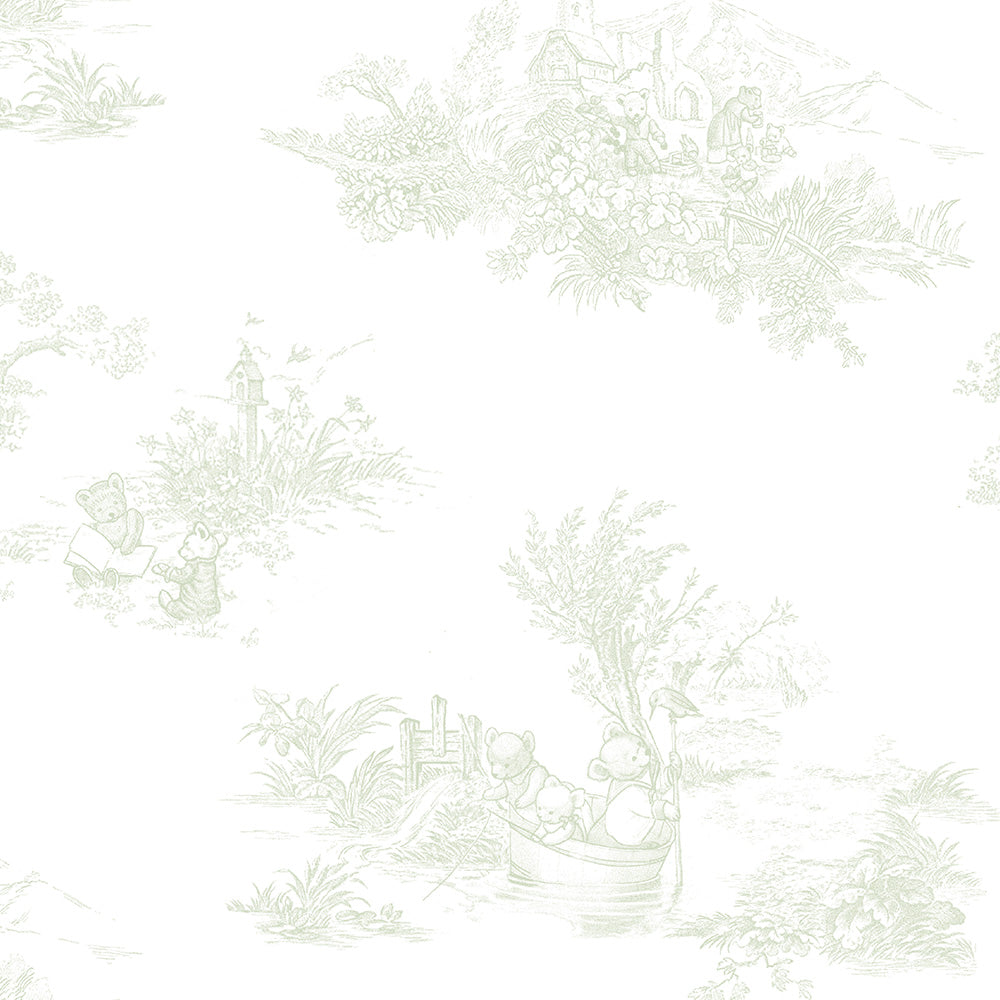 Papel Toile De Urso Verde Floresta ( Faixa 1.70 H )